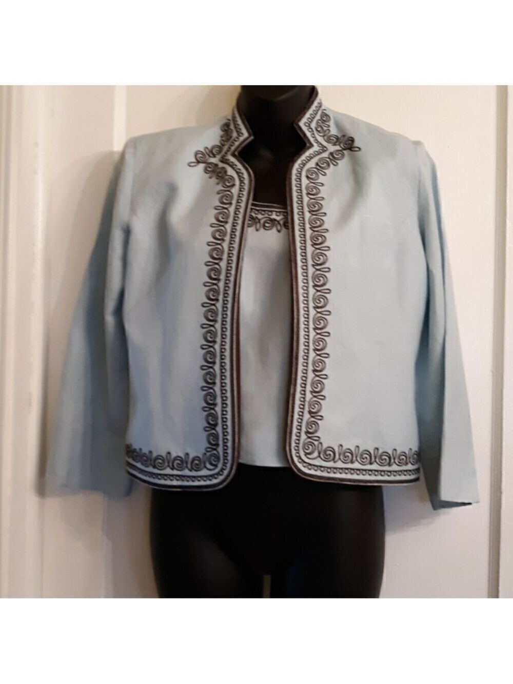 Positive attitude blue & brown top and jacket
